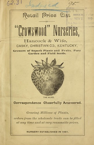 Retail price list of "Crowswood" Nurseries