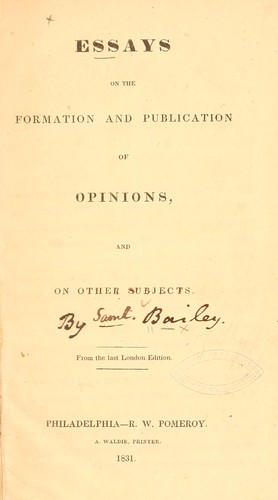 Essays on the formation and publication of opinions