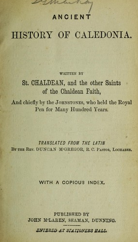 Ancient history of Caledonia.