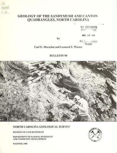 Geology of the Sandymush and Canton quadrangles, North Carolina