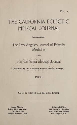 The California eclectic medical journal