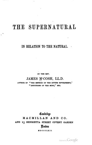 The supernatural in relation to the natural