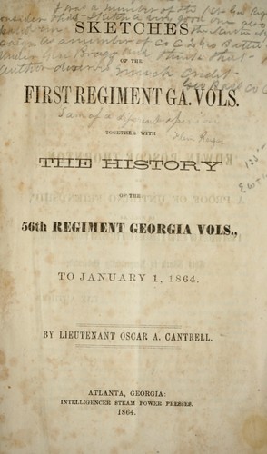 Sketches of the First regiment Ga. vols