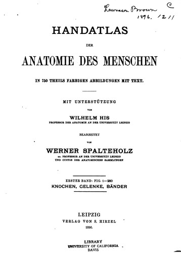 Handatlas der Anatomie des Menschen