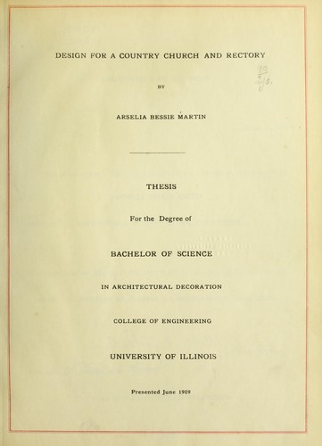 Design for a country church and rectory