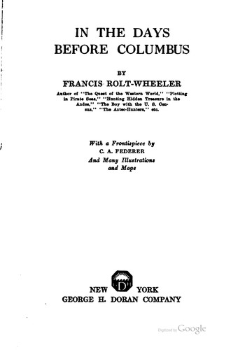 In the days before Columbus.