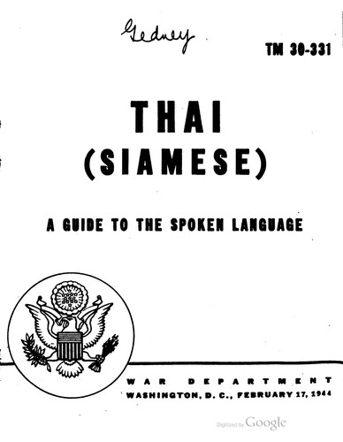 Thai (Siamese): A Guide to the Spoken Language