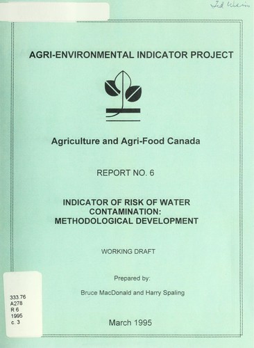 Indicator of risk of water contamination