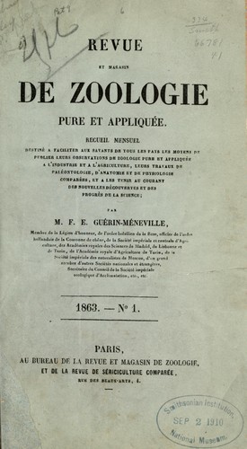 Revue et magasin de zoologie pure et
