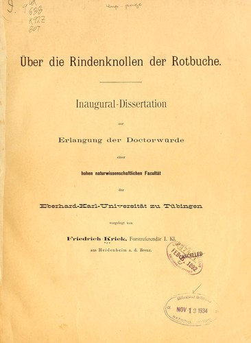Über die Rindenknollen der Rotbuche.