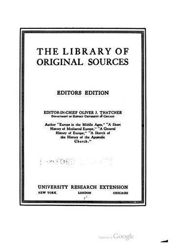 The Library Of Original Sources