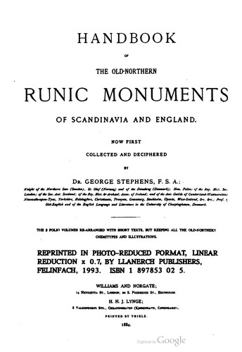 Handbook of the old-Northern runic monuments of Scandinavia and England