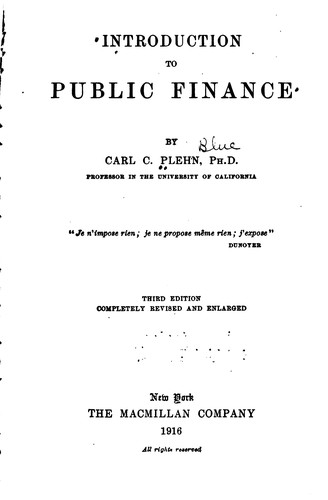 Introduction to public finance