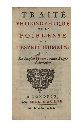 Traité philosophique de la foiblesse de l'esprit humain