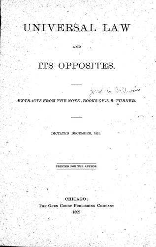 Universal law and its opposites