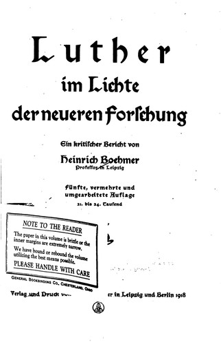 Luther im Lichte der neueren Forschung: Ein kritischer Bericht