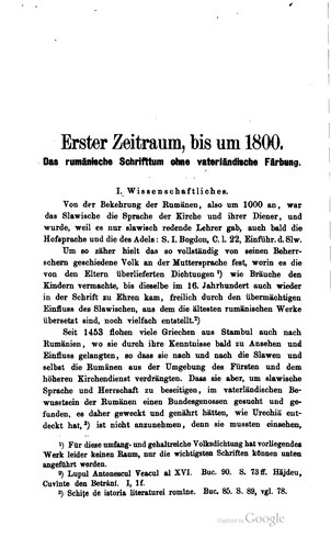 Geschichte des rumänischen schrifttums bis zur gegenwart.