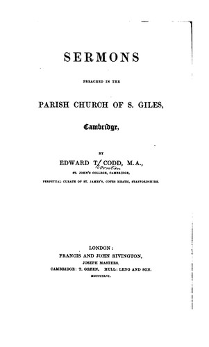 Sermons preached in the parish church of s. Giles, Cambridge