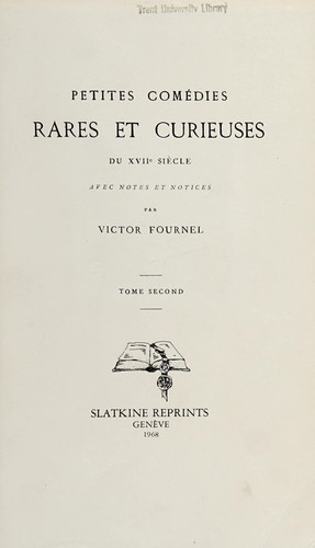 Petites comédies rares et curieuses du XVIIe siècle