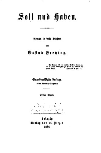 Soll und haben: Roman in sechs Büchern