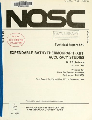 Expendable bathythermograph (XBT) accuracy studies