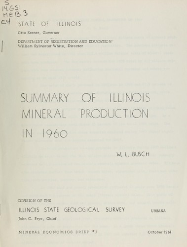 Summary of Illinois mineral production in 1960