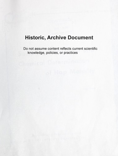 Sampling hop yards and chemical determination of hop maturity