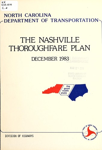 Thoroughfare plan for the town of Nashville, North Carolina