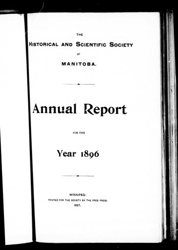 The Historical and Scientific Society of Manitoba