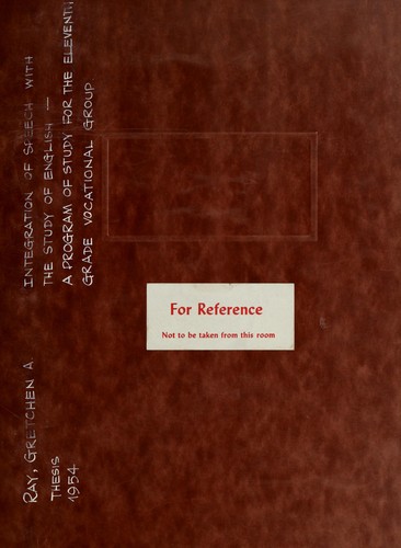 Integration of speech with the study of English--