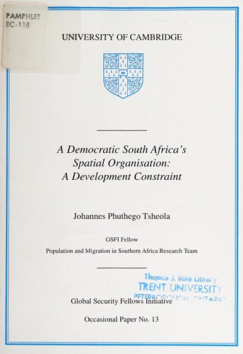 A democractic South Africa's spatial organisation