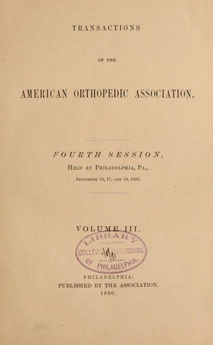 Transactions of the American Orthopedic Association