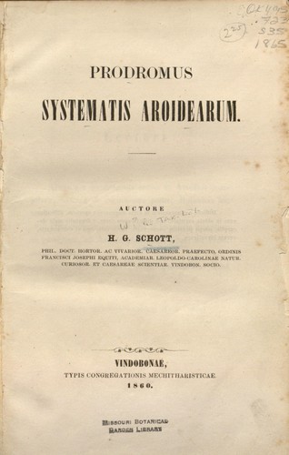 Prodromus systematis Aroidearum