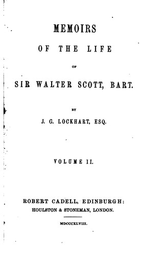 Memoirs of the life of Sir Walter Scott, bart.