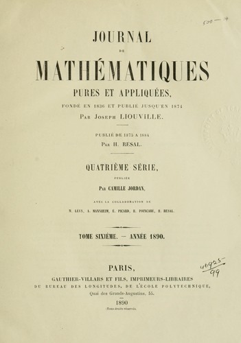 Journal de mathématiques pures et appliquées