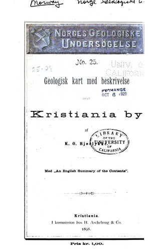 Geologisk kart med beskrivelse over Kristiania by