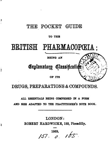 The pocket guide to the British pharmacopœia