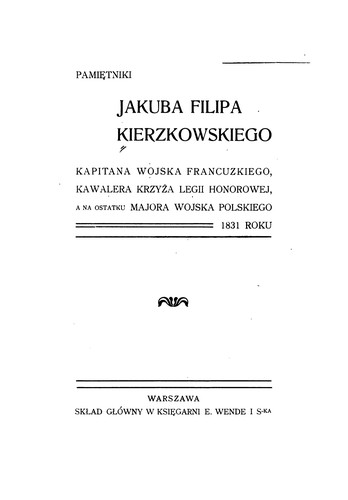 Pamietniki Jakuba Filipa Kierzkowskiego