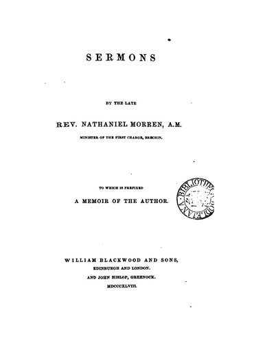 Sermons, to which is prefixed a memoir of the author