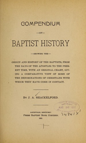 Compendium of Baptist history...