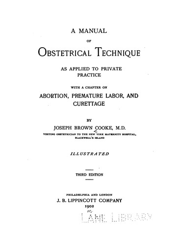 Manual of obstetrical technique