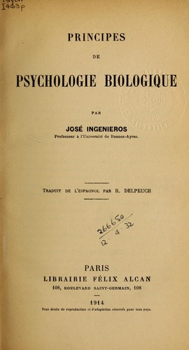 Principes de psychologie biologique