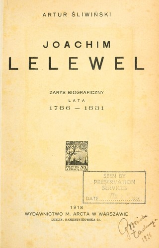 Joachim Lelewel, zarys biograficzny, lata 1786-1831