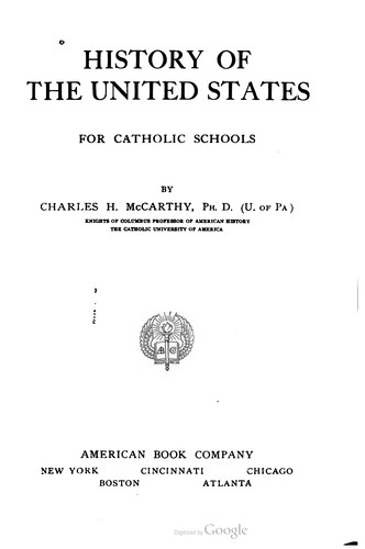 History of the United States for Catholic schools