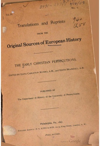 The Early Christian Persecutions