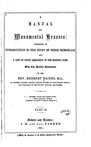 A manual of monumental brasses
