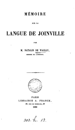 Mémoire sur la langue de Joinville