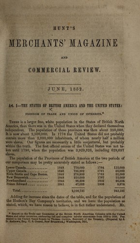 The states of British America and the United States