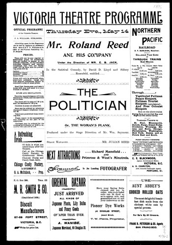 Victoria Theatre programmes