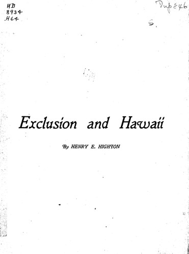 Exclusion and Hawaii